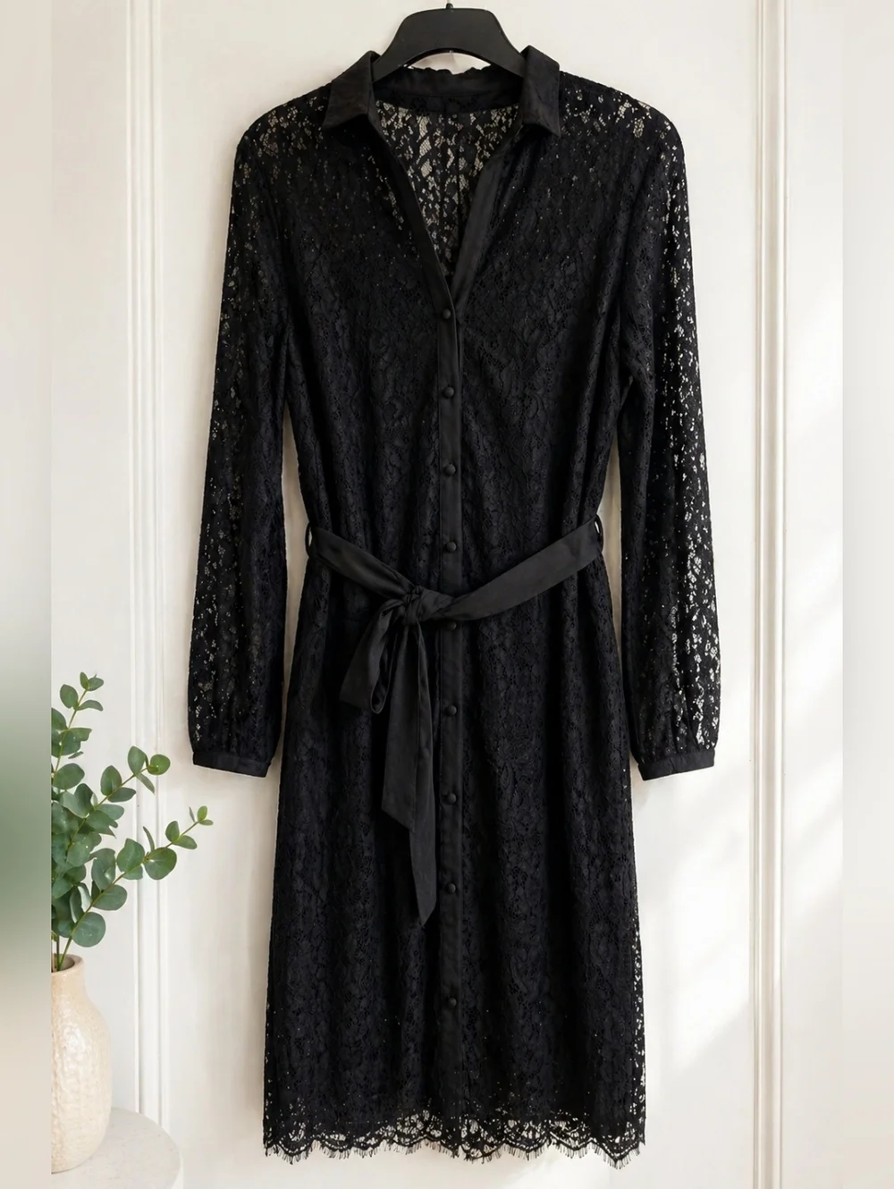 Elegant Black Lace Shirt Dress ๐ค - Picture 1 of 1